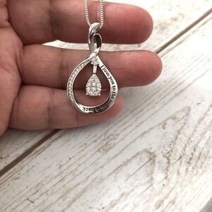 INFINITY LOVE Charm Cubic Zirconia Love You To The Moon Back Necklace